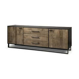 Brown Solid Mango Wood Finish Sideboard With 3 Drawers And 2 Cabinet Doors Brown Solid Mango Wood Finish Sideboard With 3 Drawers And 2 Cabinet Doors