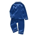 thumbnail image 4 of YYDGH Matching Jammies for Families Pajamas Sets Two-Piece Pj Sets Long Sleeve Sleepwear Satin Soft Button Down Loungewear Set, 4 of 8