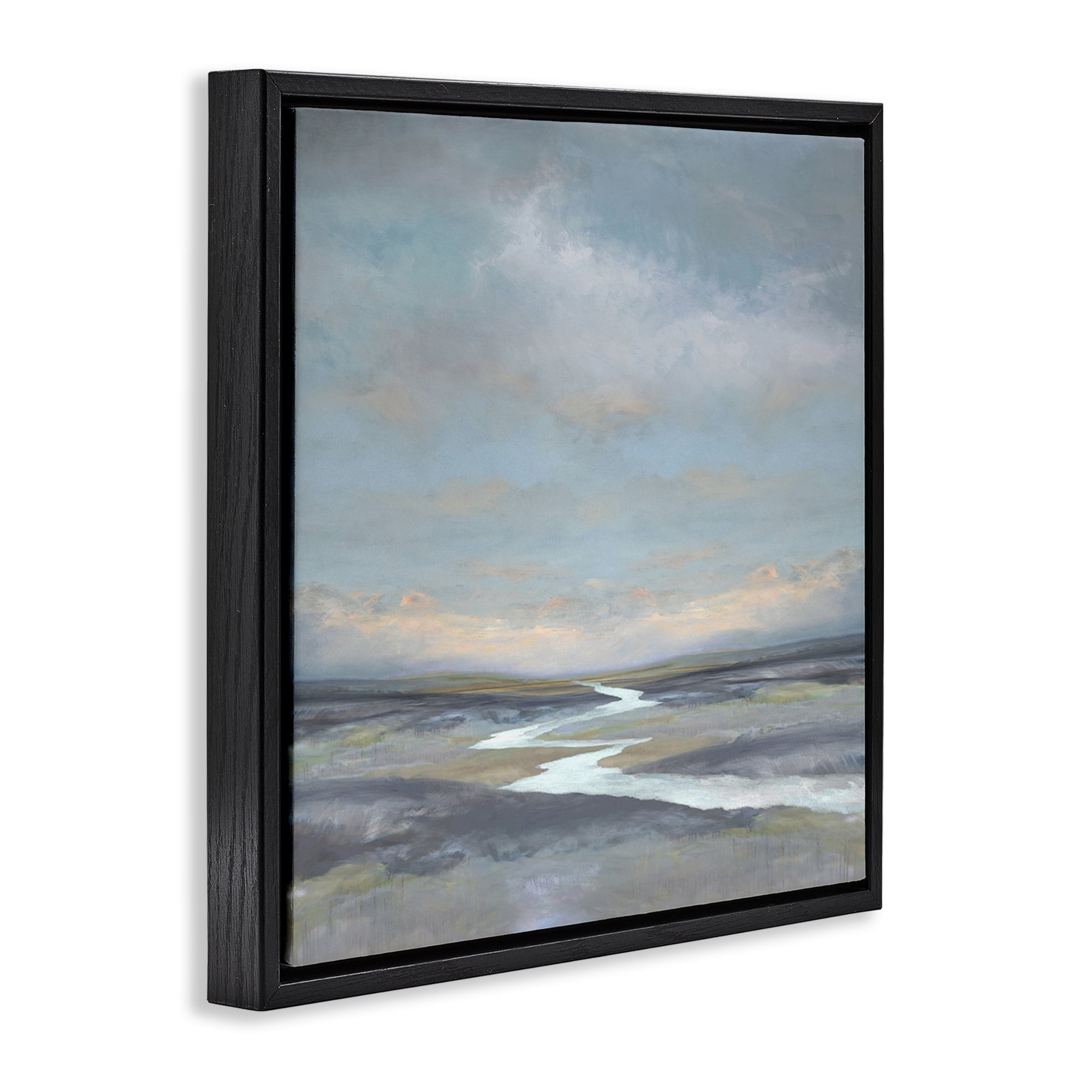 Stupell Industries Riverbend Misty Atmosphere Black Framed Floater Canvas Wall Art, design by Christy McKee