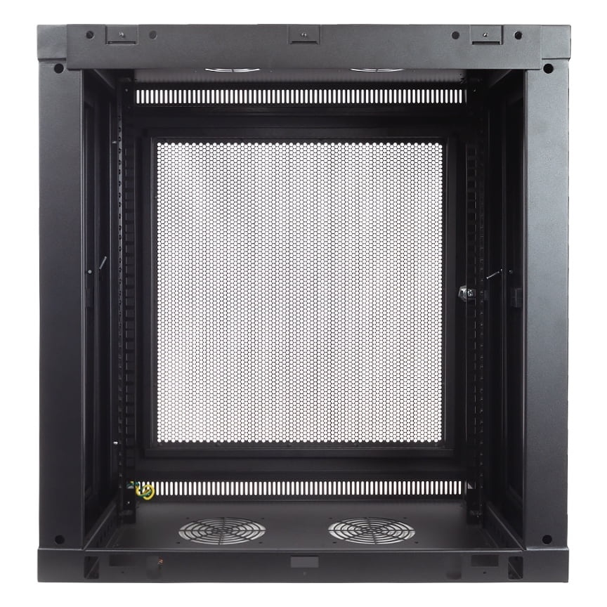 12U Wall Mount Rack Cabinet 13/" Patch Panel Depth Enclosure Perforated Door Lock