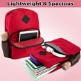 thumbnail image 6 of Trailmaker 17" Backpack – Reflective School Backpack with Padded Straps, Water Bottle Pockets for Kids & Adults, School Travel Camp (Red), 6 of 13