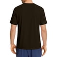 thumbnail image 3 of Domuza Scrub Tops for Men - Classic V-Neck Short Sleeve Top with Multiple Pockets, Side Slits Brown 2XL, 3 of 5