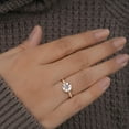 thumbnail image 3 of Cora Jewellery 1.5CT Round Moissanite Engagement Ring For Women, 10K Yellow Gold, 5.5 US, 3 of 8