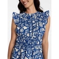 thumbnail image 5 of Time and Tru Women's Sleeveless Smocked Top with Ruffle Trim, Sizes XS-XXXL, 5 of 6