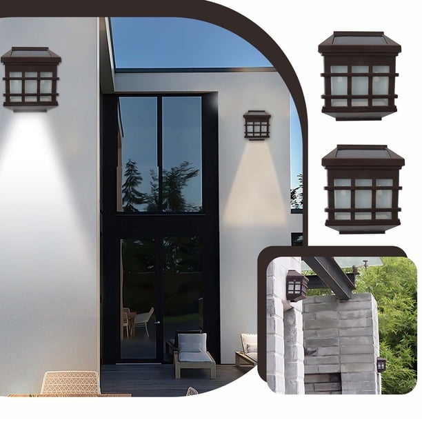 Solar Landscape Spotlights (pack de 2) - Luz exterior impermeable impermeable parrón IP65 con luz cálida/blanca, carga USB para jardín, jardín y pasillo
