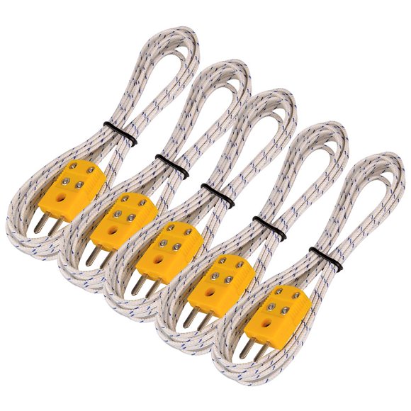 2M K Type Mini-Connector Yellow Or Orange Thermocouple Temperature Probe Sensor Measure Range -50~700°C (Pack of 5)
