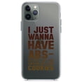 thumbnail image 1 of DistinctInk Clear Shockproof Hybrid Case for iPhone 12 / 12 PRO (6.1" Screen) - TPU Bumper Acrylic Back Tempered Glass Screen Protector - I Just Wanna Have ABS-olutely All The Cookies, 1 of 2