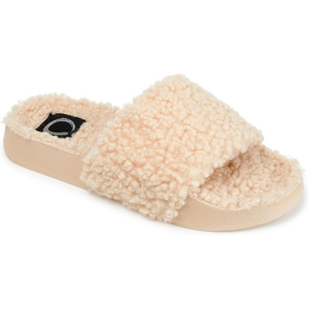 

Journee Collection Womens Faux Fur Haimi Slipper 10 Beige