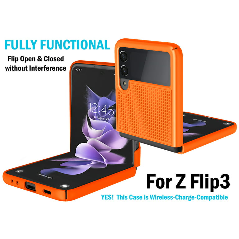 for Galaxy Z Flip 3 Case Cover Card Slot Slim Hard Rugged TPU Edge  Protective Case Z POP