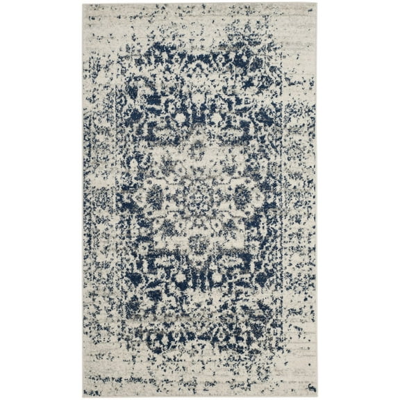 SAFAVIEH Madison Katina Traditional Area Rug, Cream/Navy, 3' x 5'
