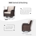 thumbnail image 2 of HOSSLLY New 3 Pieces Outdoor Wicker Swivel Patio Set, 360° Swivel Rocking Patio Chairs of 2 with Side Table and Fabric Cushions,Beige, 2 of 9