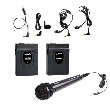 UPC: 0604888902137 | Movo Wmic60 2.4ghz Wireless Lavalier And Handheld Microphone System With Integrated 164-foot Range Antenna [includes Transmitter With Belt Clip  Receiver With Camera Shoe  Handheld Mic  Lavalier Mic A