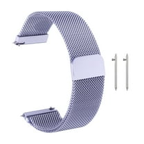 Uxcell Stainless Steel Mesh Watch Band 22mm Quick Release Metal Replacement Adjustable Watch Strap with Magnetic Buckle for Men Women, Lavender