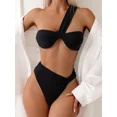 thumbnail image 2 of Conjunto de Bikinis plateados con estampado de piel de serpiente para mujer, traje de baño Sexy de 3 piezas con cubierta de malla brillante, traje de baño de cintura alta para playa, 2024, 2 of 5