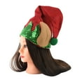 thumbnail image 3 of TreasureGurus Sequin Felt Santa Christmas Elf Ears Hat Costume Accessory, 3 of 3