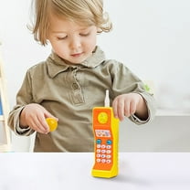 Loespoir Mini Cell Phone Toy with Music, Flash Light Childrens Toy, Music Education Toy, Remote Control Gift, Kids Entertainment, Sensory Play(Yellow)