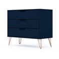 thumbnail image 2 of Manhattan Comfort Rockefeller Modern 3 Drawer Nightstand, Tatiana Midnight Blue, 2 of 8
