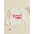 thumbnail image 4 of Suealasg Baby Boys Girls Christmas Sweaters Long Sleeve Star Letter Embroidery Knit Pullovers Tops 6M 1T 2T 3T Fall Winter Knitwear Clothes for Toddler Boys Girls, 4 of 9
