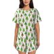 thumbnail image 1 of Fotbe Christmas Trees Conjunto de Pijama Estampado para Mujer, 2 Piezas, Ropa de Dormir con Camiseta de Manga Corta y Shorts Suaves-Small, 1 of 6