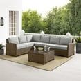 thumbnail image 2 of Afuera Living 5PC Wicker / Rattan & Fabric Outdoor Sectional Set in Gray/Brown, 2 of 17
