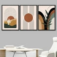 thumbnail image 4 of IDEA4WALL Framed Canvas Print Wall Art Set Mid-Century Geometric Tropical Landscape Abstract Shapes Minimalism Bohemian Decorative for Living Room, Bedroom, Office - 24"x36"x3 Black, 4 of 4
