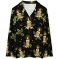 thumbnail image 4 of Top-kevin Christmas Deer Trees Bows Women's Long-Sleeve Shirt And Full-Length Bottom Pajama Set, 4 of 12