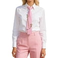 thumbnail image 3 of Conairie Womens Mens Ties Metal Chain Necktie Pre-Tied Adjustable Tie for Uniform School Shirt Accessory Pink One Size, 3 of 6