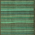 thumbnail image 1 of Ahgly Company Machine Washable Indoor Square Abstract Turquoise Blue Modern Area Rugs, 5' Square, 1 of 4