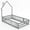 Grey, variant on Costway Twin Size Montessori Floor Bed for Toddler with Lockable Door Full-Length Guardrail White