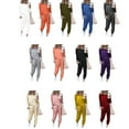 thumbnail image 2 of 2PCS Femmes Manches Longues Col Rond Automne et Hiver Populaire Couleur Unie en Vrac Costume Décontracté à Manches Longues, 2 of 3