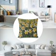 thumbnail image 5 of Pillow Cases Floral Spring Daffodil Blooms Linen Pillow Cover Nature Dafodil Leaves Floral Throw Pillow Cover 16"x16" Couch Pillows for Iiving Room, 5 of 7