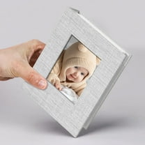 Small Photo Album 4x6 Slip-in Picture Album 50 Pages Holds 100 Photos, Portable Photo Book 4x6 for Wedding Family Baby Travel Grey