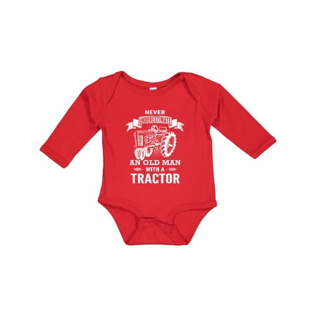 

Inktastic Old Man Tractor Boys Long Sleeve Baby Bodysuit