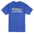 thumbnail image 1 of Mermen Born In September Cool And Trendy Birthday Men's Blue T-shirt, 1 of 1