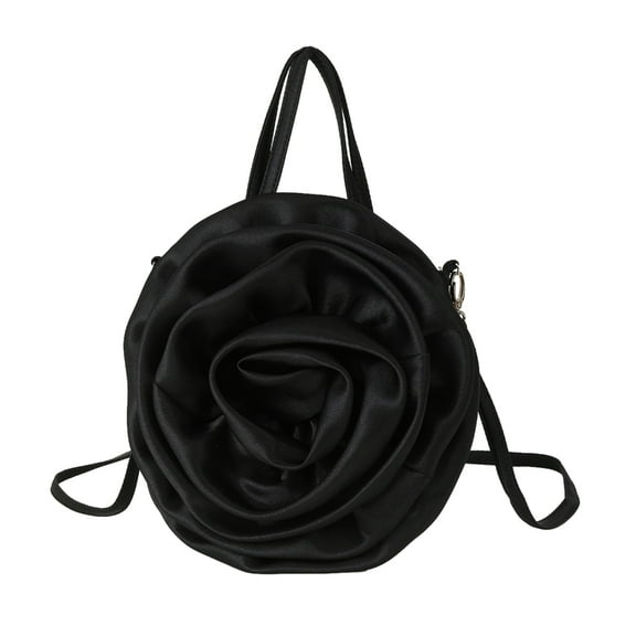 Yokua Fashion Tote Clutch Bag Wedding Evening Bag 3D Rose Shape Handbag