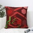 thumbnail image 6 of YFYANG Square Decorative Throw Pillow Case (Without Pillow Insert), Red Geometric Rose Bedroom Sofa Car Cushion Cover, 12"x12", 6 of 9