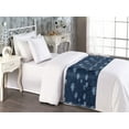 thumbnail image 2 of Night Bed Runner, Japanese Style Swirly Clouds and Stars Sleep Time Repeated Pattern, Decorative Accent Bedding Scarf for Hotels Homes & Guest Rooms, Twin, Dark Sky Blue and Yellow, by Ambesonne, 2 of 3