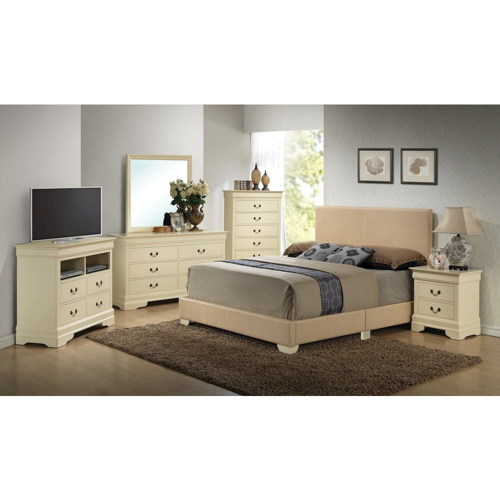 Glory Furniture Aaron Queen Bed in Beige Color