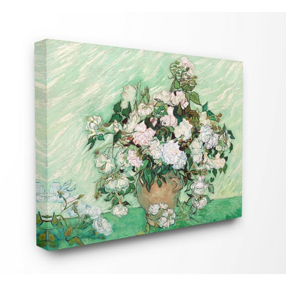 Stupell Home Décor Flower Pot White Green Classical Painting Canvas Wall Art by Vincent Van Gogh