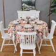 thumbnail image 2 of Boston Terrier Dogs with Pioneer Flower Round Tablecloth 60"x60",Wrinkle Wipeable Table Cloth for Kitchen Dining Room Picnic Patio Party, 2 of 6