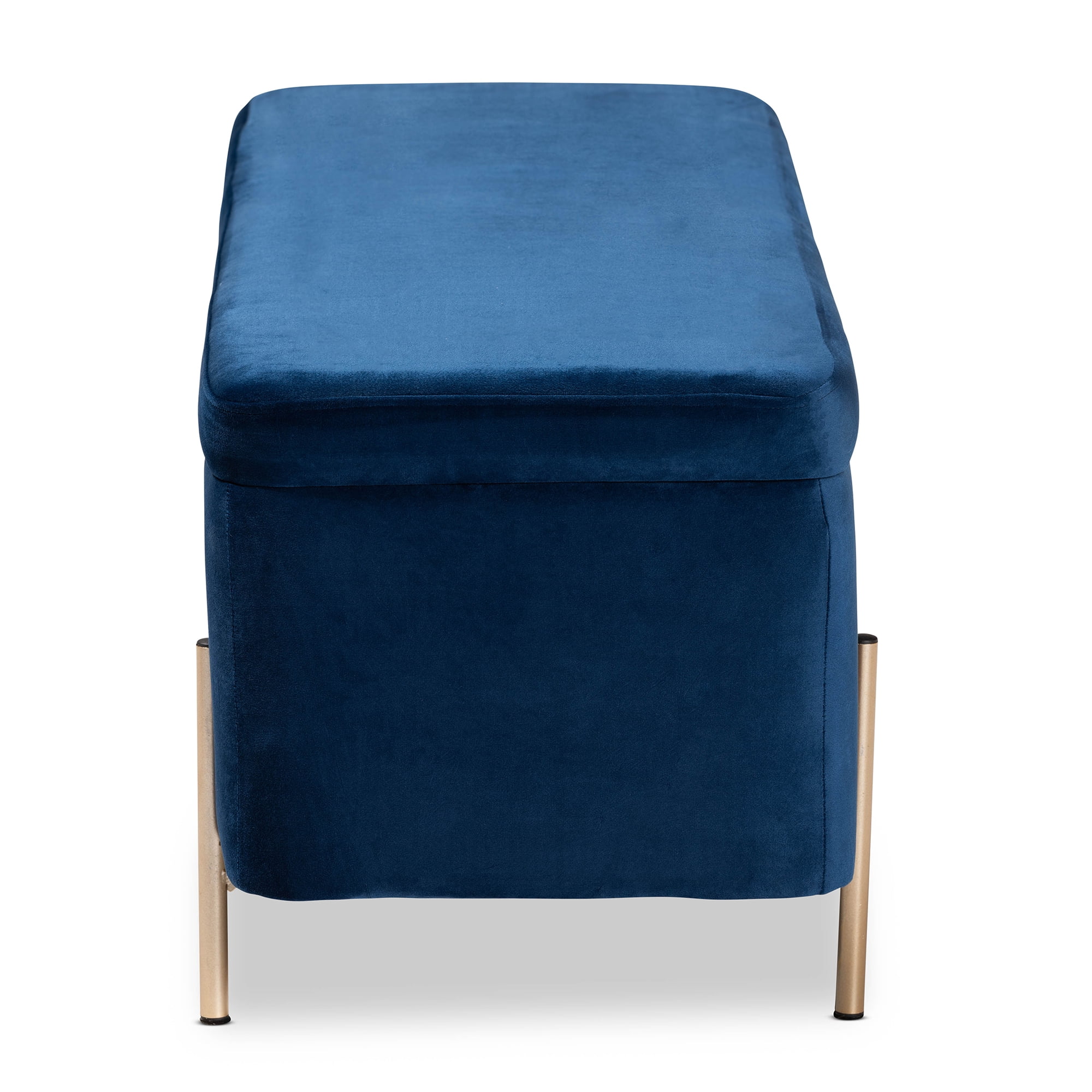 Baxton Studio Rockwell Upholstered & Storage Bench, Navy Blue