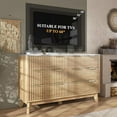 thumbnail image 6 of VANACC 6 Drawer Dresser, 54" Wide Chest of Drawers, Wooden Storage Chest, Farmhouse Style Solid Sturdy, Suitable for Bedroom, Hallway, Natural Oak, 6 of 7
