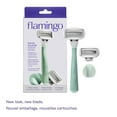 thumbnail image 1 of Flamingo 5-Blade Women's Razor - 1 Razor Handle + 2 Razor Blade Refills - Sage, 1 of 7