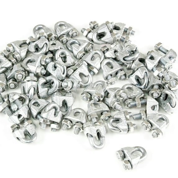 Red Hound Auto 50 Galvanized Zinc Plated Wire Rope Clip Clamp Chain 3/16 Inch M& 7mm