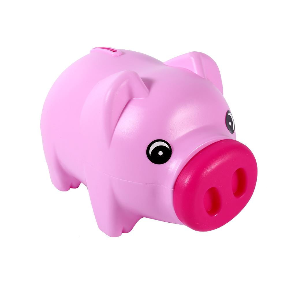 7″ Cute Plastic Piggy Bank Coin Saving Money Box Cash Pig Kids Gift Children