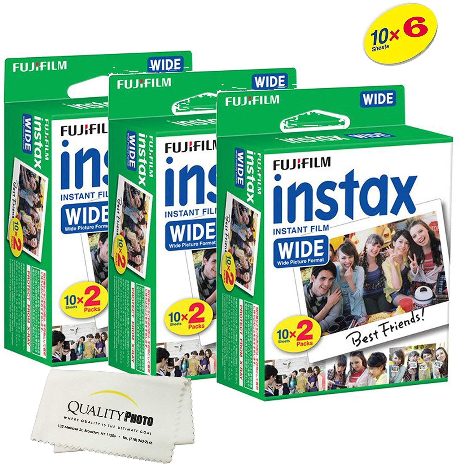 Fujifilm instax Wide Instant Film 6 Pack (60 Exposures) for Fujifilm