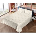 thumbnail image 4 of Ambesonne Art Deco Fitted & Flat Sheet with Shams 4 Pcs Set, Eggshell Classic Scales, Queen, Eggshell and Sand Brown, 4 of 5
