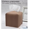thumbnail image 4 of Tissue Box Cover, Modern Square Decorative PU Leather Facial Paper Case Organizer Holder Dispenser for Bathroom, Vanity Countertop, Night Stands, Desk, Car 5X5X5inch, 4 of 5