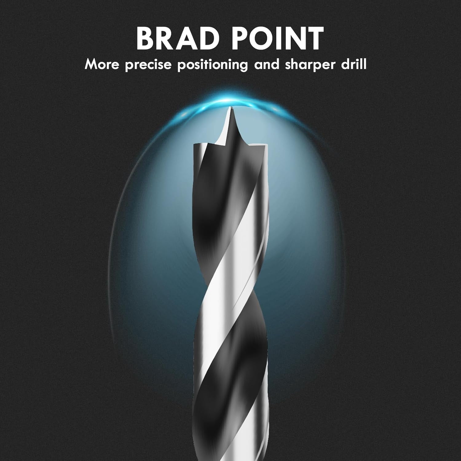 FRKSMD-8MM Metric Brad Point Wood Drill Bit Set, 4Pcs Drill Bit Set with Double Flutes Design for Carpenter Woodworking and All Types of Wood