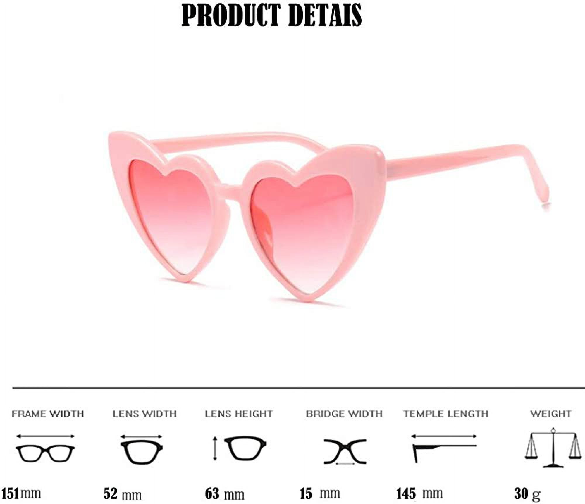 Love Heart Shaped Sunglasses for Women - Vintage Cat Eye Mod Style Retro Glasses as Birthday Gifts - image 4 of 7